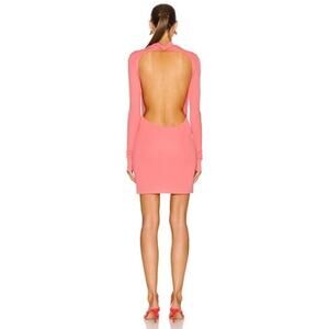 ZEYNEP ARCAY pink turtle neck longsleeve Backless Mini Jersey Dress IT 42 (US 6)